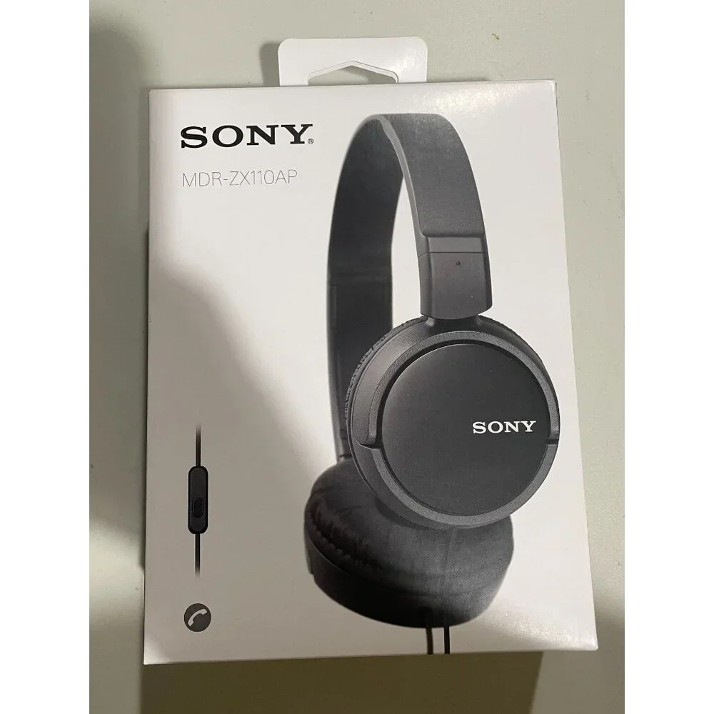 Sony MDR-ZX110AP Wired Stereo Headphones With Mic - Black Lightweight